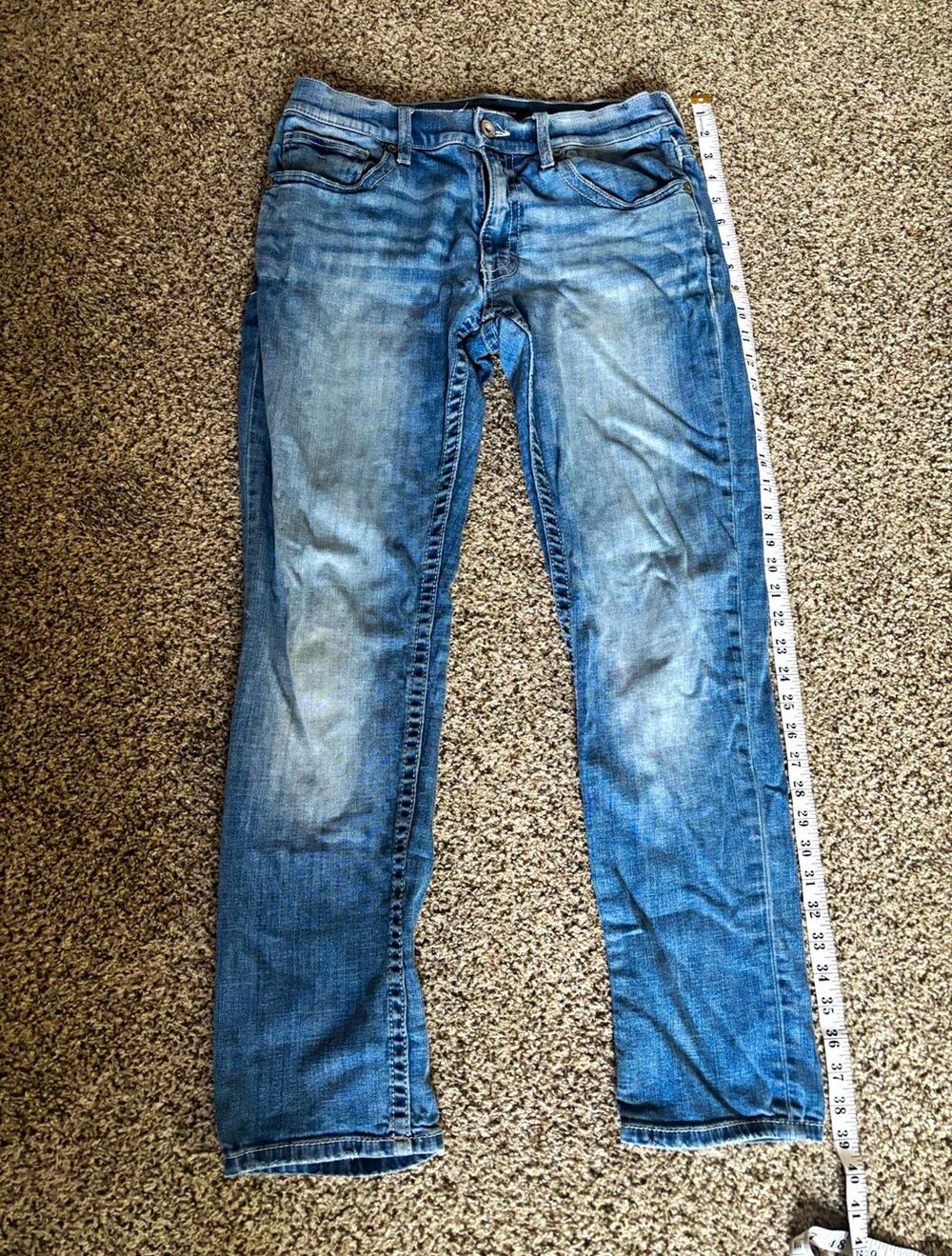 BKE Men’s Blue Slim Fit Light Wash Stretch Denim Jeans Low Rise 5-Pocket